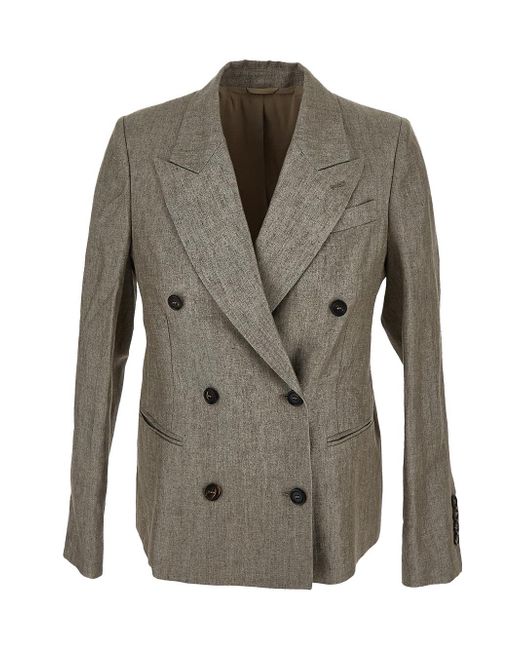 Brunello Cucinelli Linen Double-Breasted Jacket