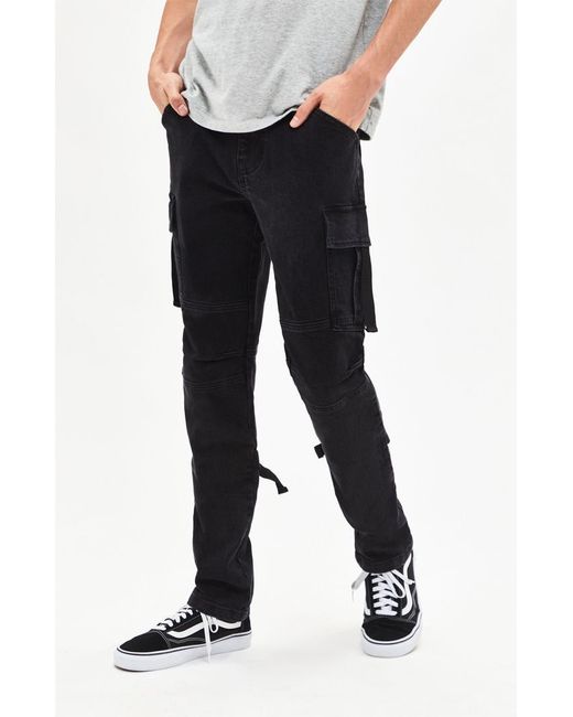 PacSun Workwear Black Cargo Slim Fit Jeans