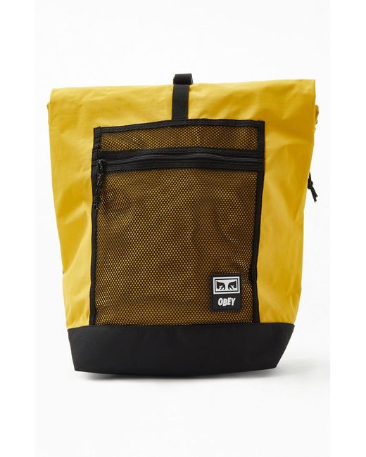 Obey Conditions Roll Top Backpack Yellow
