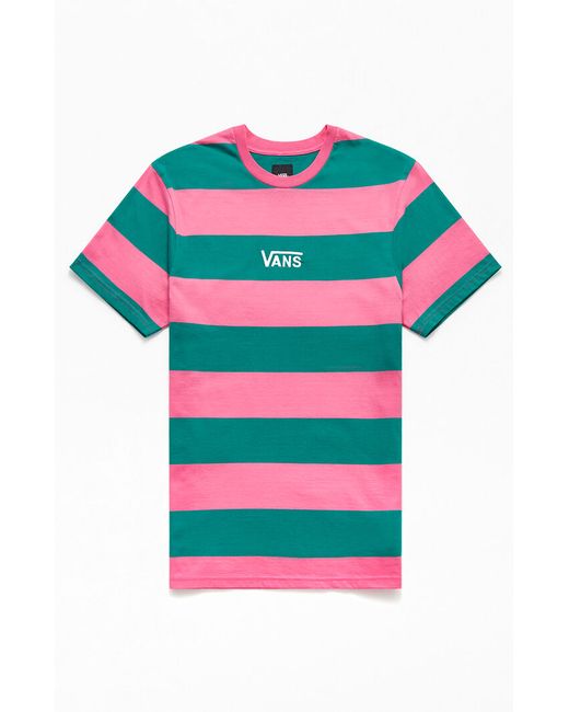 Vans Bold Block Striped T-Shirt Pink