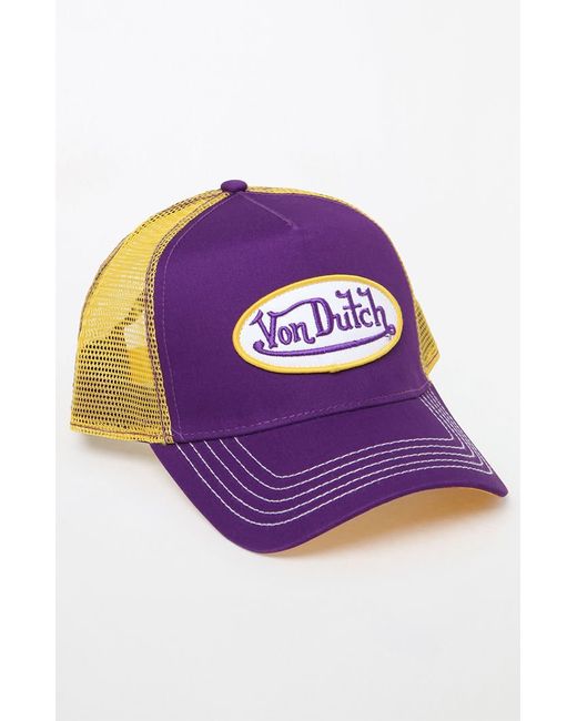 Von Dutch 208 Two-Tone Snapback Trucker Hat Purple