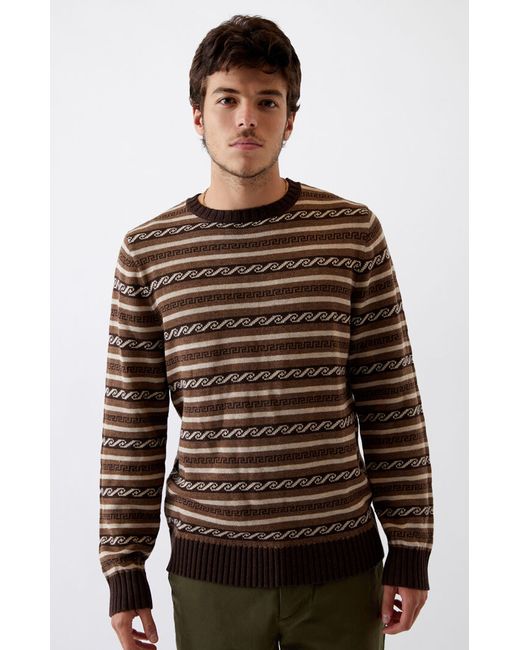 Rhythm Vintage Striped Crew Neck Sweater Small