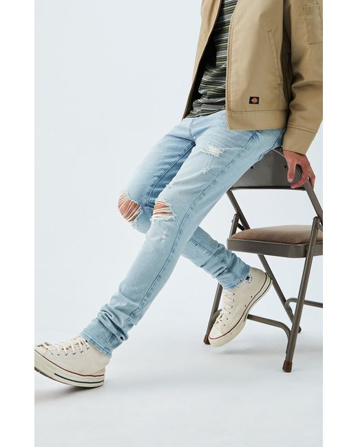 PacSun Light Ripped Stacked Skinny Jeans