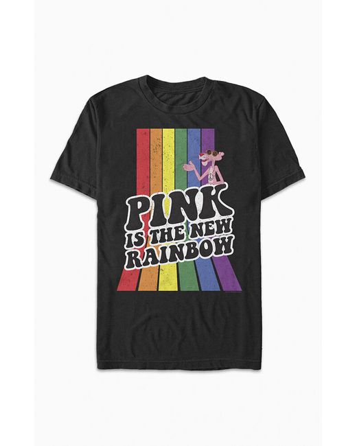 Fifth Sun Pink Panther Rainbow T-Shirt Large