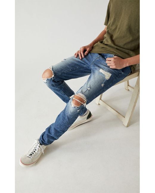 PacSun Medium Ripped Stacked Skinny Jeans