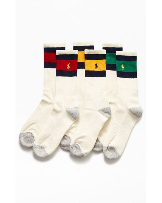 Polo Ralph Lauren 3 Pack Vintage Stripe Crew Socks