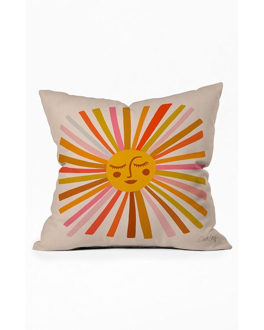 DENY Designs Womens Cat Coquillette Sunshine Throw Pillow