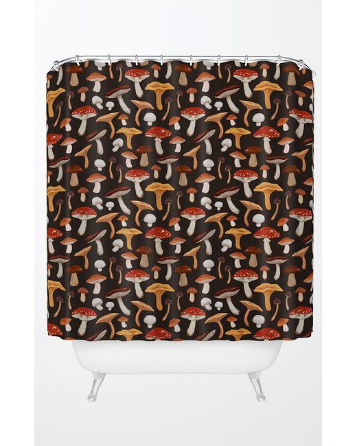 DENY Designs Womens Avenie Mushroom Medley Pattern Shower Curtain