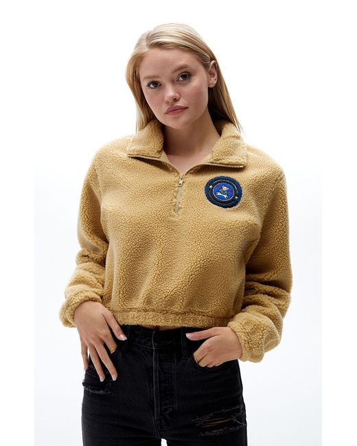 GUESS Originals Bear Sherpa Half Zip Sweatshirt