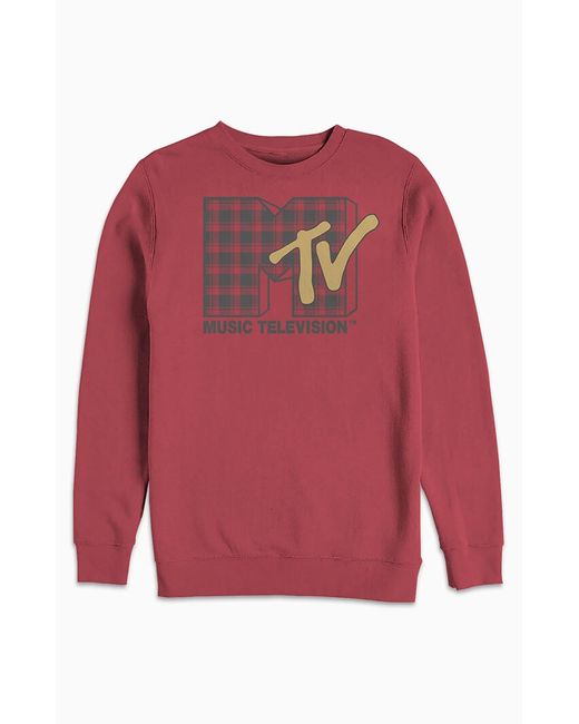 PacSun Plaid MTV Logo Crew Neck Sweatshirt Small