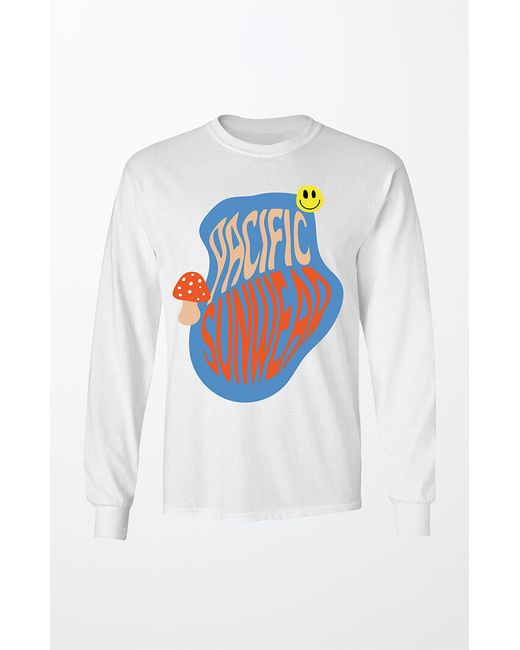PacSun Pacific Sunwear Smiley Shrooms Long Sleeve T-Shirt Small