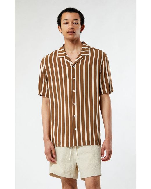PacSun Striped Camp Shirt Small