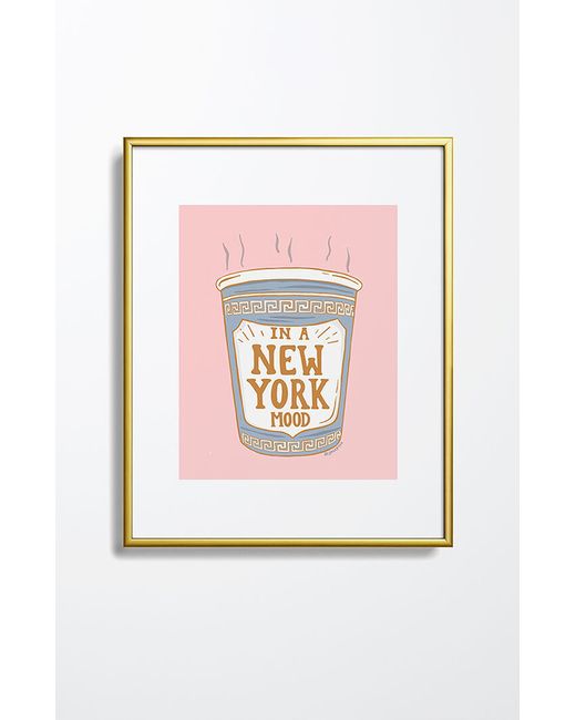 DENY Designs New York Mood Metal Framed Art Print Gold 18 x 24