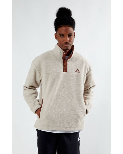 Adidas Recycled Quarter Polar Fleece Pullover Sweatshirt Small