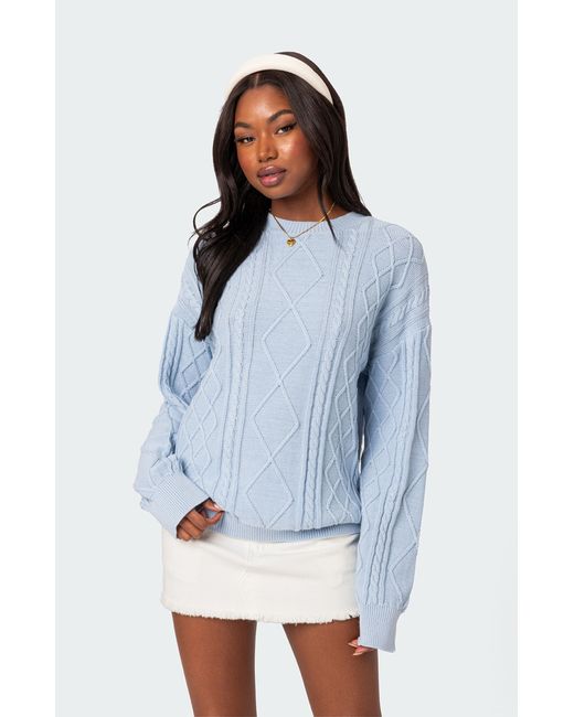Edikted Jessy Cable Knit Oversized Sweater