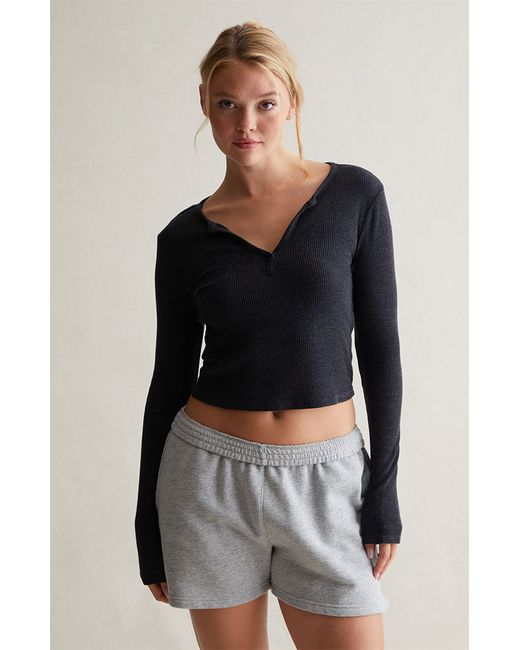 PS Basics by Pacsun Sunday Notched Long Sleeve Top
