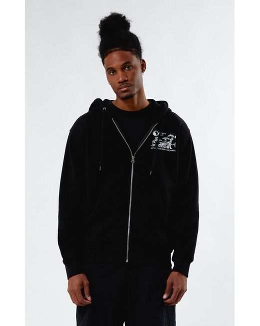 Obey Let Your Worries Fade Away Heavyweight Zip Hoodie Small