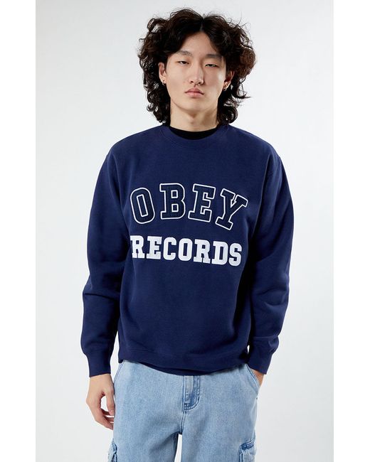 Obey Records Crew Neck Sweatshirt Small