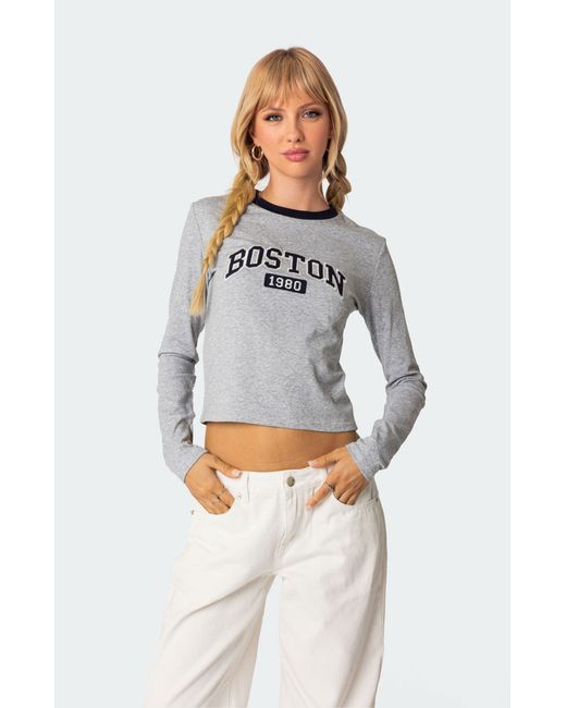 Edikted Boston Long Sleeve T-Shirt