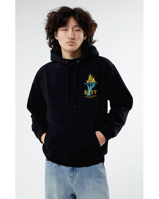 Obey Seize Fire Box Fit Hoodie Small