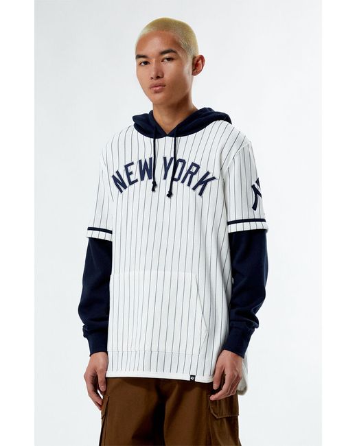 47 Brand New York Yankees 47 Pinstripe Double Header Pullover Hoodie Navy Small