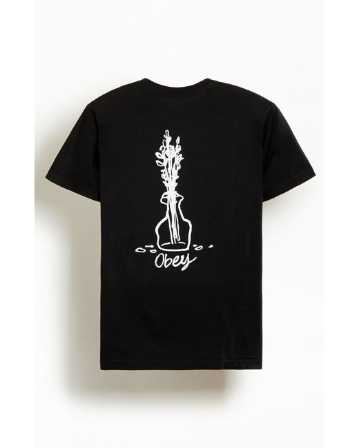 Obey Organic Flower Sketch T-Shirt Small