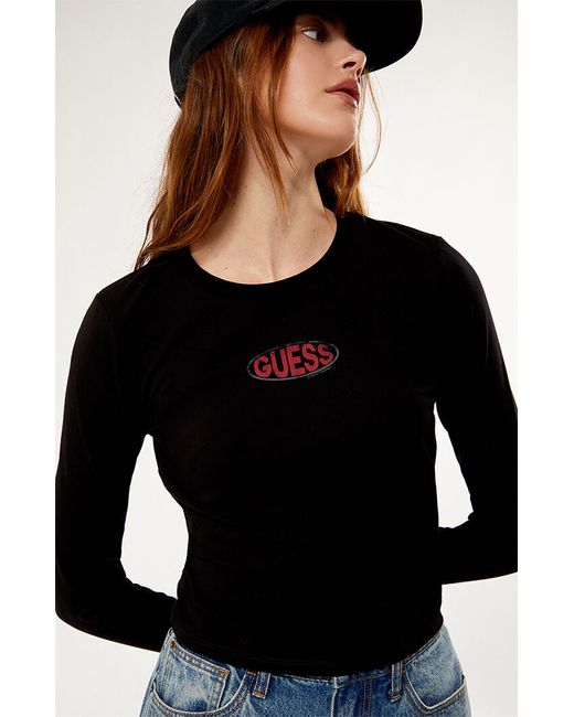 Guess Oval Logo Long Sleeve T-Shirt