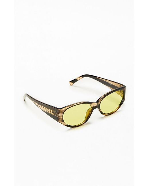 PacSun Oval Frame Sunglasses Yellow