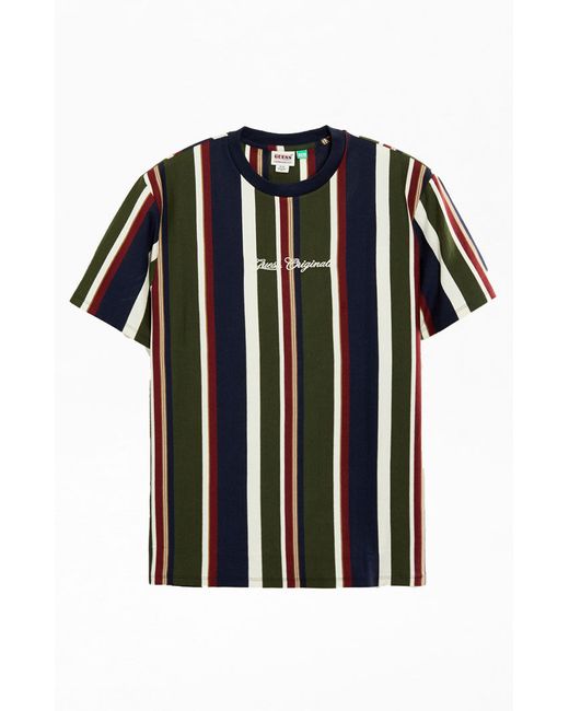 GUESS Originals Eco Vertical Stripe T-Shirt Small