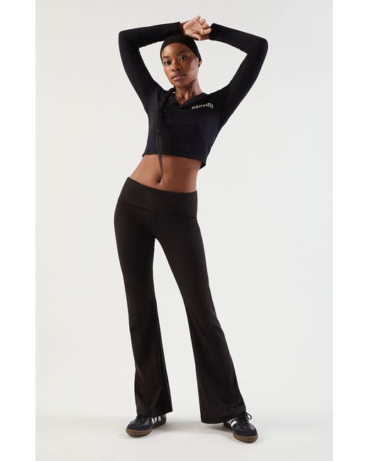 Pac 1980 PAC WHISPER Active Fold-Over Waistband Flare Yoga Pants Small