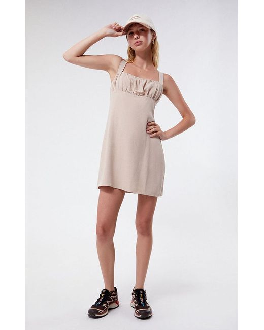 Kendall and Kylie Linen Ruched Bust Shift Dress