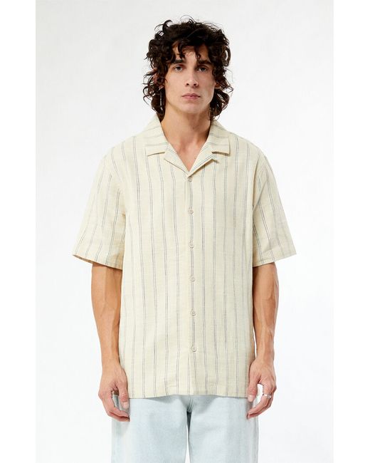 PacSun Terry Woven Striped Camp Shirt Small