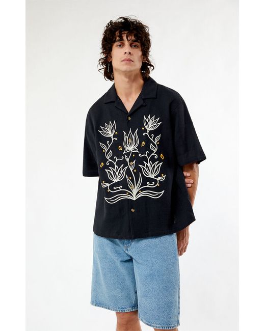 PacSun Provincial Oversized Embroidered Camp Shirt Small