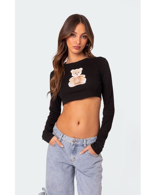 Edikted Ted Cropped Long Sleeve T-Shirt