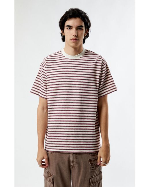 PacSun Red Compass Striped Texture T-Shirt Small