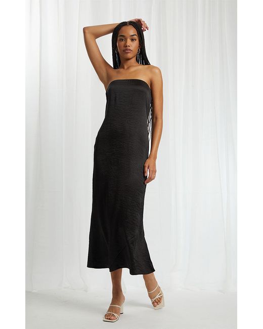 Beverly & Beck Satin Strapless Midi Dress