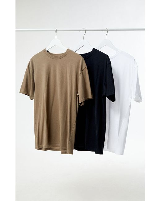 PS Basics 3 Pack Reece Regular T-Shirts Black/Brown