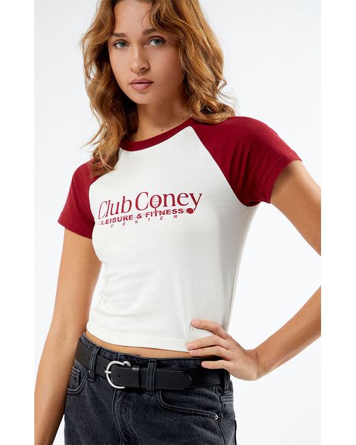 Coney Island Picnic Club Coney Raglan T-Shirt Red Small