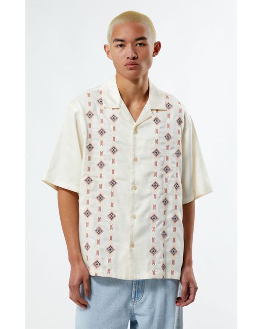 PacSun Archie Embroidered Oversized Camp Shirt Medium