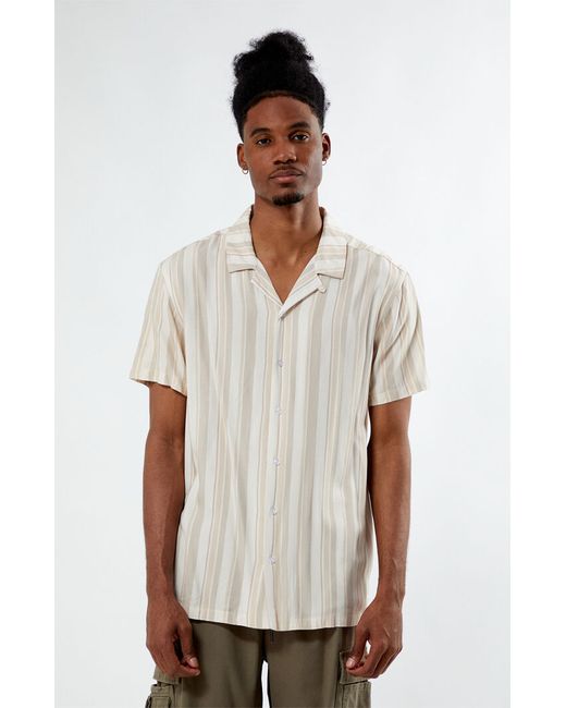 PacSun Viscose Vertical Stripe Camp Shirt Medium