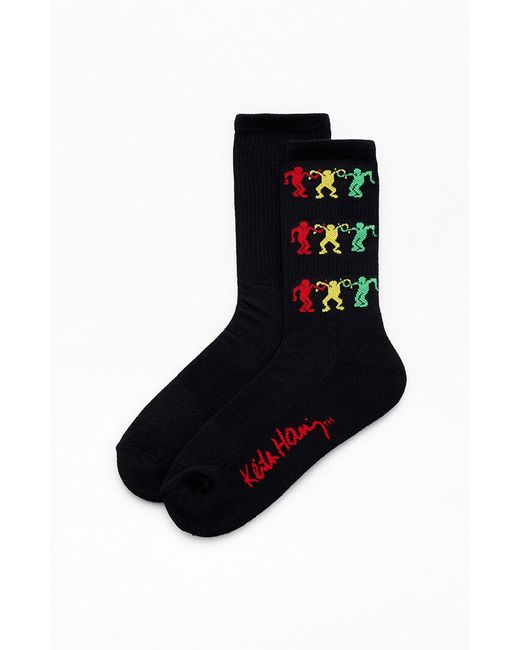 PacSun Keith Haring Rainbow Dancing Crew Socks