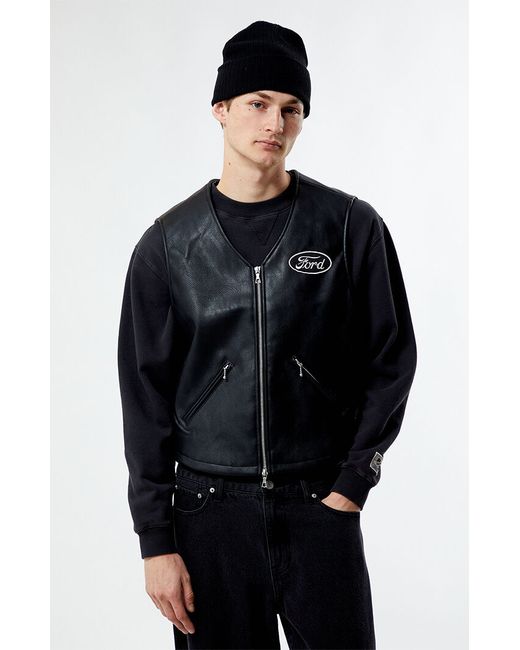 Ford Pleather Zip Vest Small