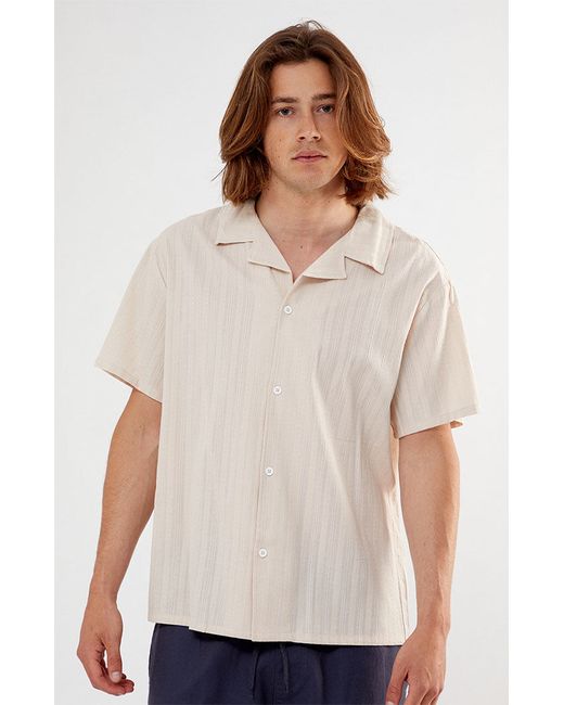 PacSun Pointelle Texture Woven Camp Shirt Medium