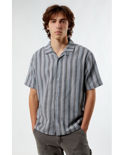PacSun Weave Stripe Camp Shirt Small