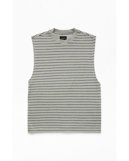 PacSun Compass Striped Textured Tank Top Black Small