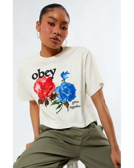 Obey Grow Together Cropped T-Shirt