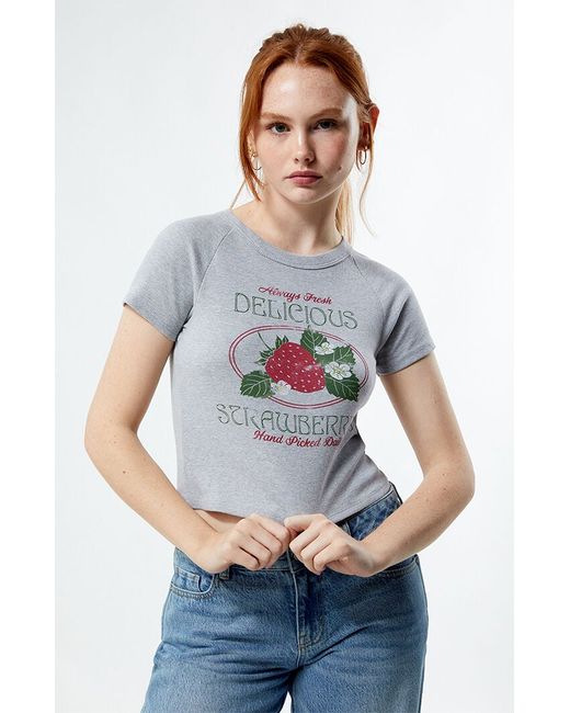Ps / La Strawberry Ribbed Raglan T-Shirt