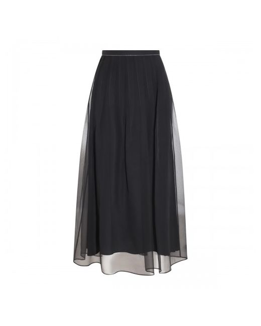 Brunello Cucinelli Dark Silk Skirt