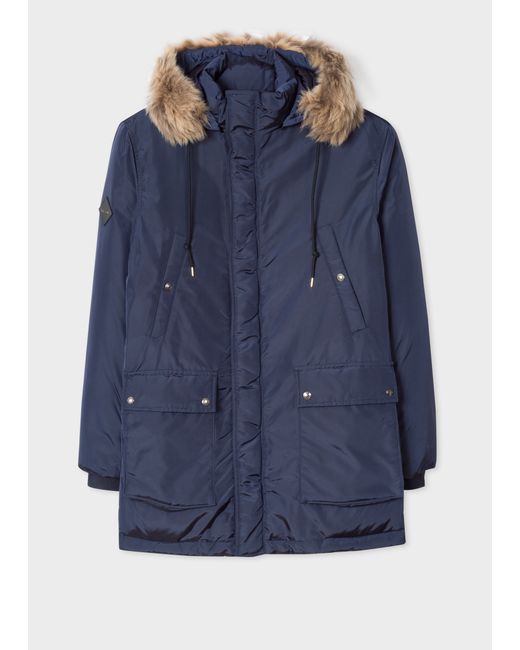 Paul Smith Down-Filled Parka With Artist Stripe Cuff Lining
