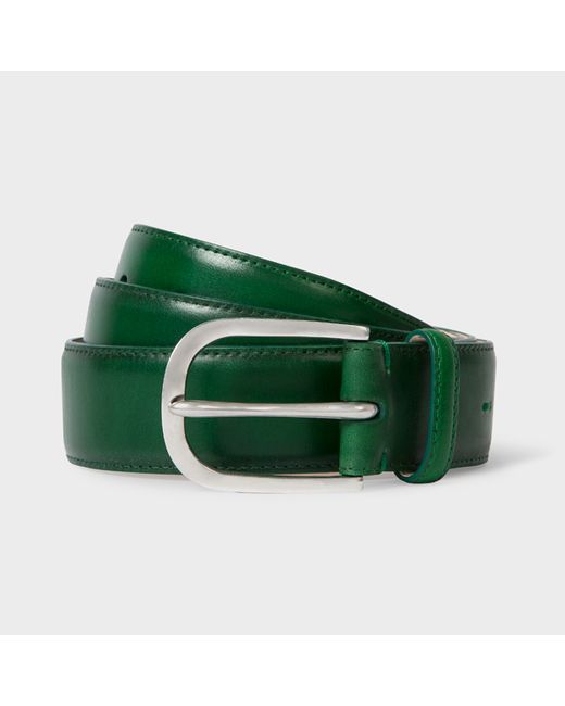 Paul Smith Leather Belt With Silver Buckle